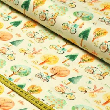 Imagem de Tecido Estampado para Patchwork - Pela Cidade : Bicicletas (0,50x1,50)