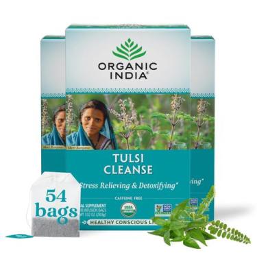 Imagem de Chá ORGÂNICO DA ÍNDIA: Tulsi Cleanse, manjericão sagrado, gengibre, aç