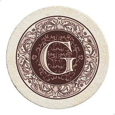 Imagem de Thirstystone Conjunto de porta-copos com monograma absorvente, letra G