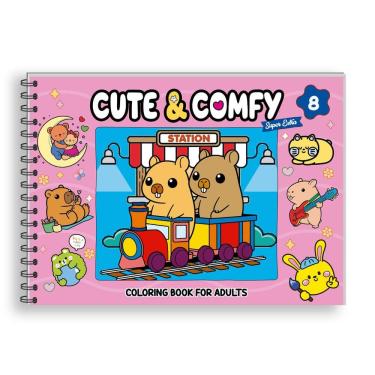 Imagem de Cute & Comfy Super Extra Edição 08 - Livro de Colorir Adulto - Capa Dura Holográfica -...