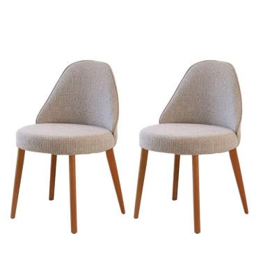 Imagem de Conjunto Suíça Com 2 Cadeiras Madeira Moderna Mobília Brisa/ Imbuia Nat.