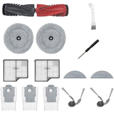 Imagem de HUAYUWA Kit de acessórios para aspirador de pó compatível com Roborock S9 MaxV Ultra/Saros10/G30 (1 conjunto de pincéis principais + 2 escovas laterais + 2 filtros + 3 sacos de poeira + 2 panos + 2