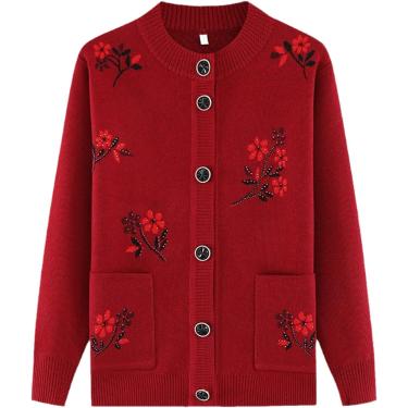 Imagem de Gdma Malhas Cardigan Jaqueta Solta Manga Longa Suéter Outwear Single-breasted Bolso Curto Feminino Tops De Malha, Green, 3XL