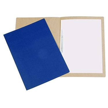 Imagem de Pasta Com Grampo Trilho Papelão Azul Polycart