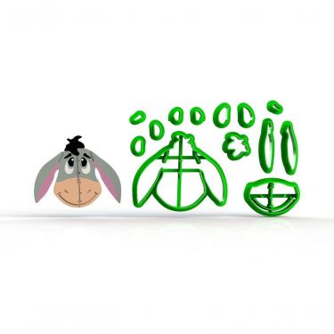 Imagem de Cortador Ursinho Pooh - Burro Modular Tamanho 6 Cm