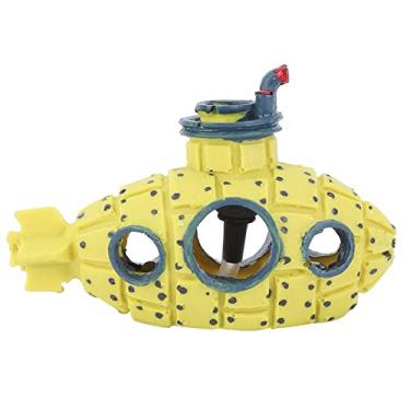 Imagem de Aquário Air Bubbler Fish Tank Decoração realista Amarelo submarino Oxigênio Bubbler de pedra Conjunto para aquários de água salgada de água doce Material de resina 12x8x5cm