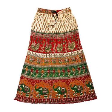 Imagem de Saia Indiana Longa Todos Os Tamanhos Varias Cores Confira - Neha, Verd