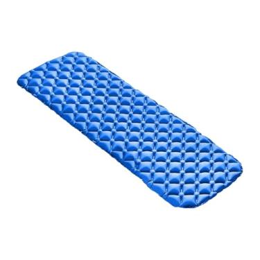 Imagem de rockible Colchão inflável para acampamento, colchão inflável para dormir, de ar versátil e confortável para acampamento com bolsa de transporte, Azul