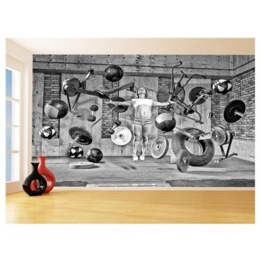 Imagem de Papel De Parede 3D Academia Exercício Exercício Funcional 3,5M Aca26 -