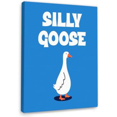 Imagem de YEOION Arte de parede silly goose para decoração de parede de escritório, citações positivas, decoração de parede para sala de aula e escola