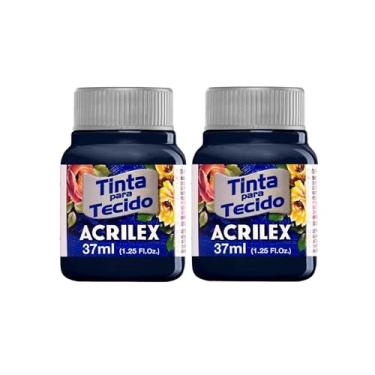 Imagem de Tinta Para Tecido Fosca Acrilex 37ml 2 Unidades Artesanato Fixação Frio Alta Cobertura – Fixação a Frio e Alta Cobertura Com Acabamento Fosco, Este Kit É A Escolha Perfeita Para Quem Busca Qualidade (Azul Marinho 544)