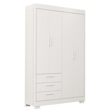Imagem de Guarda Roupa Infantil Zaki 4 Portas E 3 Gavetas Branco Fosco - Reller Móveis Branco Fosco