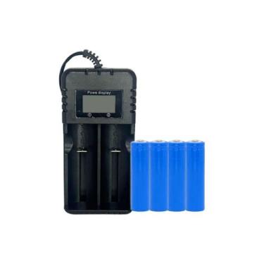 Imagem de 4 Baterias Microfone Kdr200 + Carregador Duplo Led - Loaaquitem24