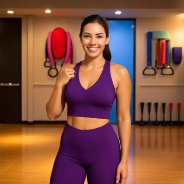 Imagem de Top Fitness com bojo Corrida Treino Academia Yoga Suplex ALÇA MÉDIA 31
