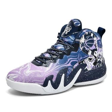 Imagem de Tênis de basquete unissex antiderrapantes para treinamento ao ar livre, calçados esportivos Equipamento de basquetebol(Navy1,43 BR)