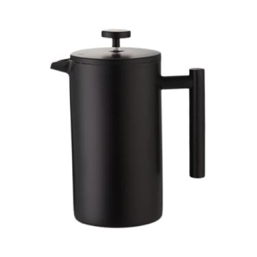 Imagem de Ｂｅｓｇａ Cafeteira de prensa francesa, cafeteira fácil de limpar, filtro fino versátil, chaleira de aço inoxidável para camping, Preto, 1000ml