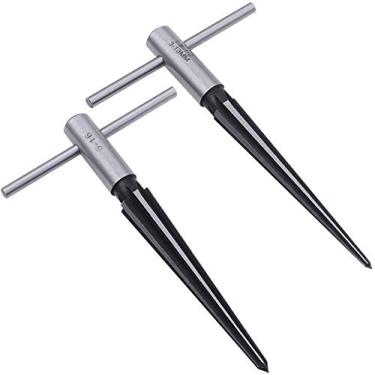Imagem de AOWESM Guitar Tapered Reamer Set 3-13mm(1/8''-1/2'') & 5-16mm(½"-5/8") Bridge Pin Hole Hand Held Taper Reamers 6 Fluted Chamfer Reaming Guitar Woodworker Luthier Tool (Set of 2)