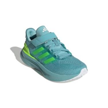 Imagem de adidas Tênis infantil unissex Ultrarun 5 elástico de renda e alça, tonelada menta/limão lúcido/branco, 2 Little Kid