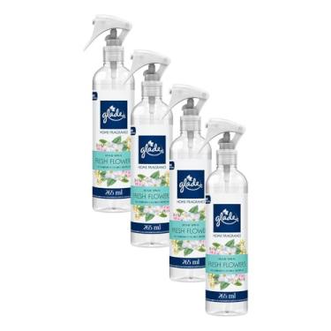 Imagem de Kit 4 Odorizador Ambiente Fresh Flowers Glade Home Fragrance Frasco 265ml cada