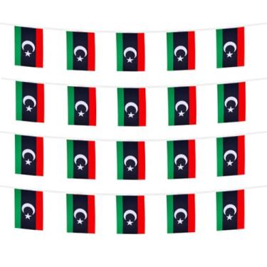 Imagem de FFILL 6 metros 20 bandeiras bandeira da Líbia, bandeira da Líbia pequena bandeira, para festas, lojas e bares, e celebrações do dia internacional. Bandeiras temáticas de países africanos - 30 países