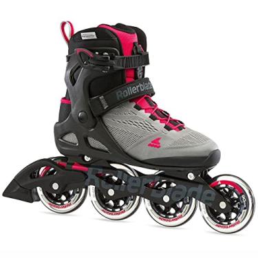 Imagem de Rollerblade Patins femininos Macroblade 90 fitness em linha para adultos, rosa paraíso neutro