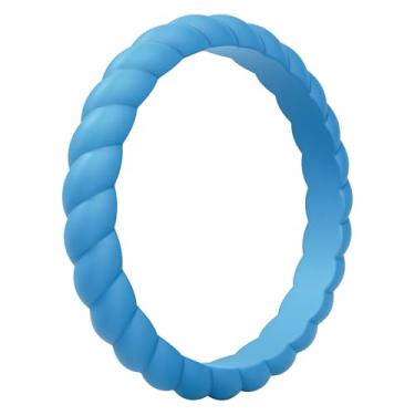 Imagem de ThunderFit Alianças de casamento femininas finas giratórias de silicone, anéis de noivado empilháveis de borracha com 2,5 mm de largura e 2 mm de espessura - pacote variado de 1/4/8/10, 11.5 - 12