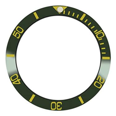 Imagem de HUAYUWA Anel de relógio com inserção de bisel de cerâmica/alumínio de 38 mm de diâmetro (com fita de 5 peças) adequado para GMT/SUB 40 mm acessórios de reparo de caixa de relógio (B, SUB, bisel de