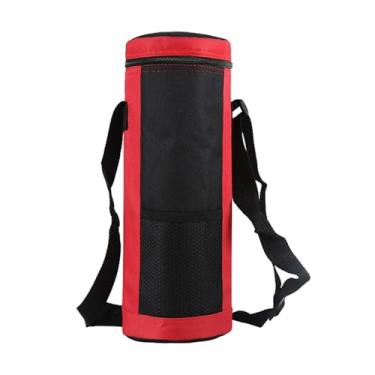 Imagem de Colaxi Bolsa tiracolo para garrafa de água 2L, alça de ombro ajustável, capa para garrafa de água, suporte de manga para mulheres, viagem, academia, Vermelho