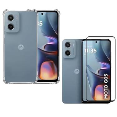 Imagem de Kit Capa Anti Impacto e Película De Vidro 3D 9D Para Motorola Moto G05 - Bluepink