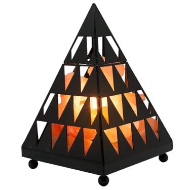 Imagem de WBM 1003 Lâmpada de sal de cristal rosa esculpida à mão natural, (11 a 5,9 kg) 22 a 25 cm. Lâmpada noturna de sal rosa do Himalaia regulável com certificação ETL com base de madeira de nim genuína e