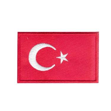 Imagem de Ruoming Ruoming 1 PÇ PÇ Emblema de Ferro com Bandeira Nacional, 8 x 5 cm, Adesivos Bordados para Roupas, Bolsas (Türkiye)