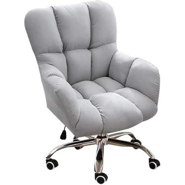 Imagem de Cadeira De Tarefa Ergonômica Com Encosto Ajustável, Cadeira De Mesa De Veludo Para Escritório Em Casa Para Quarto Cadeira Giratória Moderna, Green