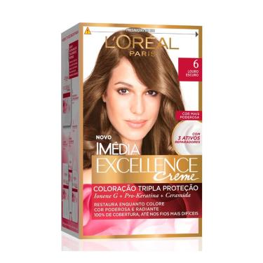Imagem de Tintura Creme Imédia Excellence L`oréal Louro Escuro 6 Kit