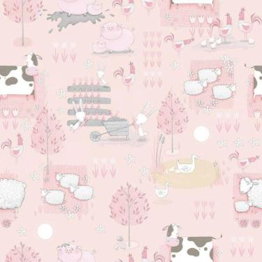Imagem de Papel De Parede Fazendinha G78376 Rosa Tiny Tots 2 - G78376