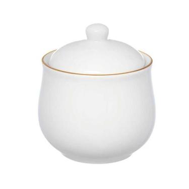 Imagem de Açucareiro de Porcelana Royal Branco c/Borda Dourada 300ml - Hauskraft