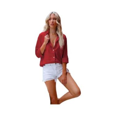 Imagem de Camisa Feminina Vintage Harajuku - Manga Longa em Algodão e Linho, BR-