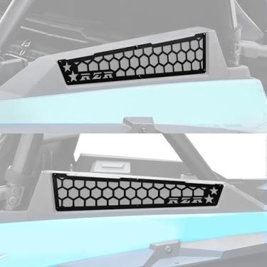 Imagem de SLORIMOD Grelha de cobertura de entrada de alumínio para Polaris RZR XP 1000 2014-2023 Acessórios, tampa de malha de metal pré-filtro de entrada de ar do lado do motor preto bisel