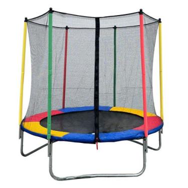 Imagem de Cama Elástica Play & Fun Colorida 2,44x1,80cm - Play&Fun, Unica