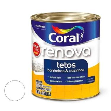 Imagem de Tinta Acrilico Fosco Renova Tetos Branco 900ml - Coral