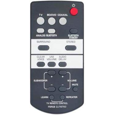 Imagem de Allimity Controle remoto de substituição FSR66 ZJ78750 compatível com Yamaha Sound Bar Soundbar Sistema de alto-falante de áudio doméstico YAS-103 YAS-105 YAS-106 YAS-107 YAS-108 YAS-203 YAS-207 ATS