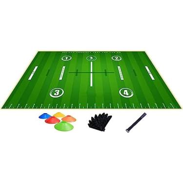 Imagem de Tapete De Treinamento De Passo De Futebol, Cobertor De Sistema De Treinamento Regular Antiderrapante, Adereços Auxiliares Esportivos Silenciosos Com 5 Cones De Disco, Equipamento De Jogador