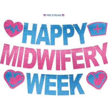 Imagem de Faixa Happy Midwifery Week - Sem glitter DIY Decoração de festa da semana da obstetrícia presentes de agradecimento da semana da obstetrícia
