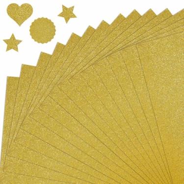 Imagem de TaoBary 120 folhas de papelão com glitter, cartolina brilhante sem derramamento de papel 250 g/m2, papel brilhante A5 para artes artesanais, scrapbook, criação de cartões, projetos faça você mesmo