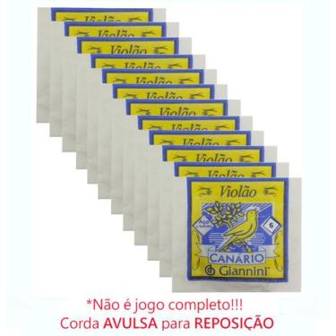 Imagem de 12 Corda AVULSA violao aço 6a MI GIANNINI CANARIO c/ bolinha