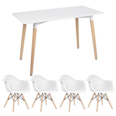 Imagem de KIT - Mesa retangular Eames 60 x 120 cm + 4 cadeiras DAW