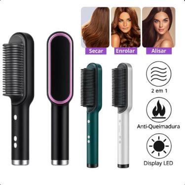 Imagem de Escova Alisadora 110V/220V Pente Para Cabelo Crespo - ROMI