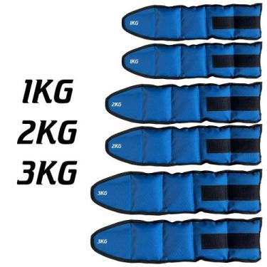 Imagem de Kit 3 Pares de Caneleira Tornozeleira de Peso Para Perna de 1kg 2kg 3k