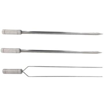 Imagem de 3x Espetos Para Churrasco Inox Espada e Duplo Lâmina 50cm - INOX LAURI