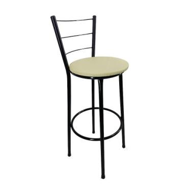 Imagem de Kit banqueta alta para cozinha gourmet americana preta - FortMix, Bege