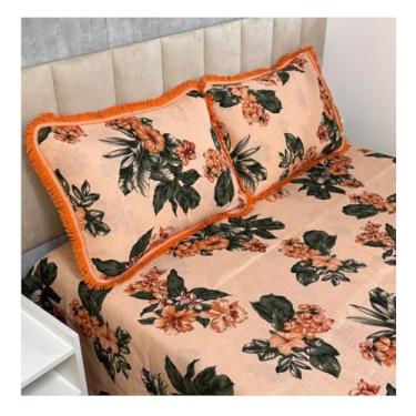 Imagem de Jogo de Colcha Casal Box Linhão com Franja e Fronhas Algodão – Cobre Leito Estampado Dupla Face, Macio e Durável(MODELO - 15)